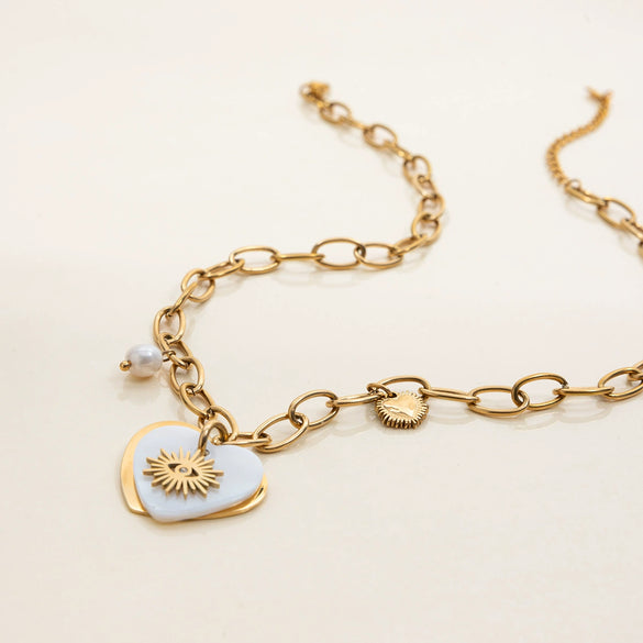 Wholesale Stainless Steel Heart Shaped Necklace For Women With Electroplating Light Luxury High End Clavicle Chain Non Fading Titanium Steel Jewelry