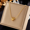 Wholesale Stainless Steel Heart Shaped Pendant Necklace With Electroplating For Women