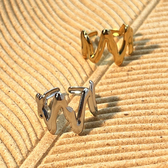 Wholesale Stainless Steel Heart Shaped Ring Electroplated Natural Hip Hop Style For Women