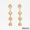 Wholesale 316 Stainless Steel Heart Shaped Zircon Long Pendant Earrings For Women Electroplated Light Luxury Style