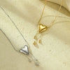 Wholesale Stainless Steel Heart Tassel Pendant Necklace With 18K Vacuum Electroplated Chain For Women