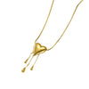Wholesale Stainless Steel Heart Tassel Pendant Necklace With 18K Vacuum Electroplated Chain For Women