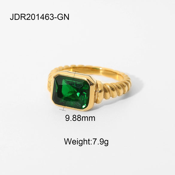 Wholesale Stainless Steel Heart Zircon Ring With Electroplating For Women