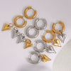 Wholesale Stainless Steel Heartshaped Detachable Eardrop Earrings For Women Retro Fashion Electroplated