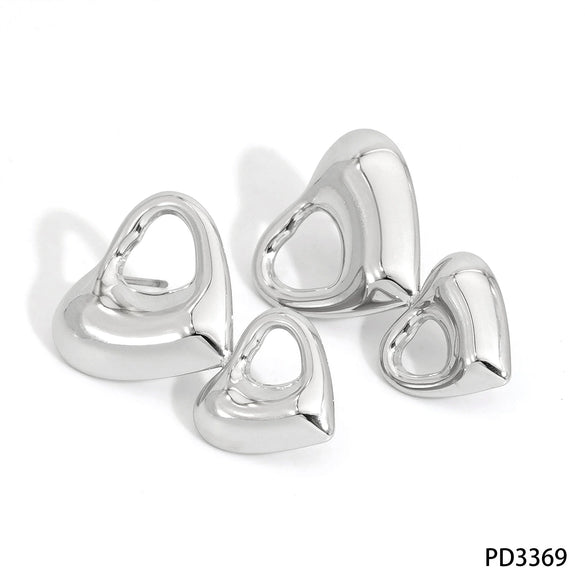 Wholesale Stainless Steel Heartshaped Electroplated Earrings With Geometric Design For Women