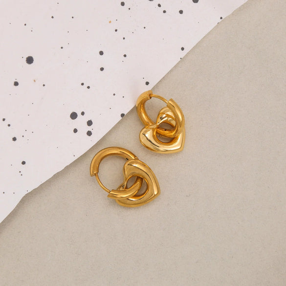 Wholesale Stainless Steel Heartshaped Electroplated Love Earrings For Women Sweet Exquisite Fashion Design