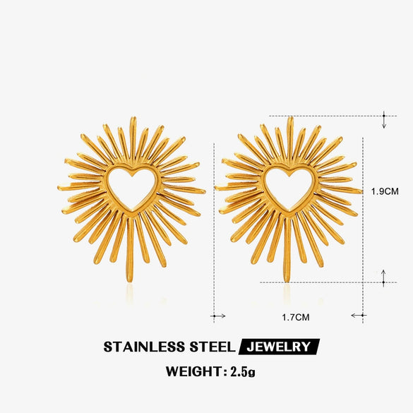 Wholesale Stainless Steel Heartshaped Electroplated Love Earrings For Women