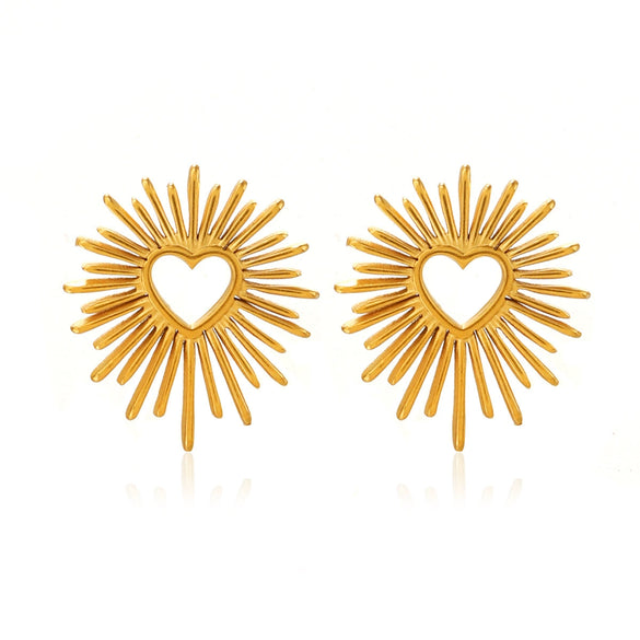 Wholesale Stainless Steel Heartshaped Electroplated Love Earrings For Women