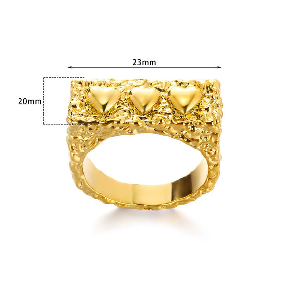 Wholesale Stainless Steel Heartshaped Electroplating Unisex And Women's Personality Open Ring