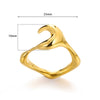 Wholesale Stainless Steel Heartshaped Electroplating Unisex And Women's Personality Open Ring