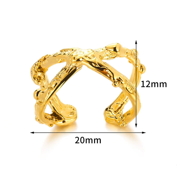 Wholesale Stainless Steel Heartshaped Electroplating Unisex And Women's Personality Open Ring