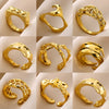 Wholesale Stainless Steel Heartshaped Electroplating Unisex And Women's Personality Open Ring