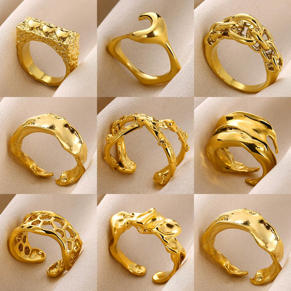Wholesale Stainless Steel Heartshaped Electroplating Unisex And Women's Personality Open Ring