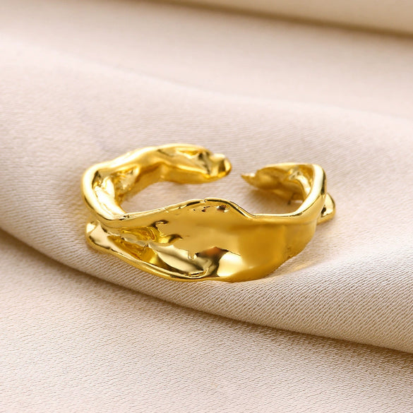 Wholesale Stainless Steel Heartshaped Electroplating Unisex And Women's Personality Open Ring