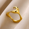 Wholesale Stainless Steel Heartshaped Electroplating Unisex And Women's Personality Open Ring