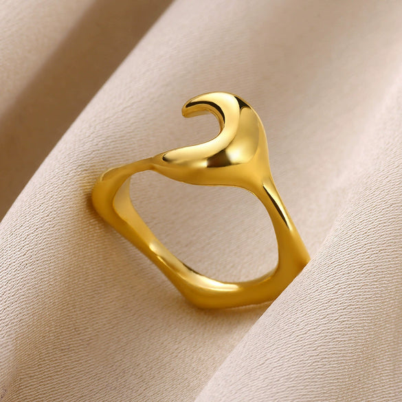 Wholesale Stainless Steel Heartshaped Electroplating Unisex And Women's Personality Open Ring