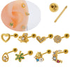 Wholesale Stainless Steel Heartshaped Fashion Electroplated Double Head Screw Ear Nail For Women