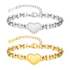 Wholesale Stainless Steel Heartshaped Fashion Women's Bracelet With Gold Electroplated Strap Chain