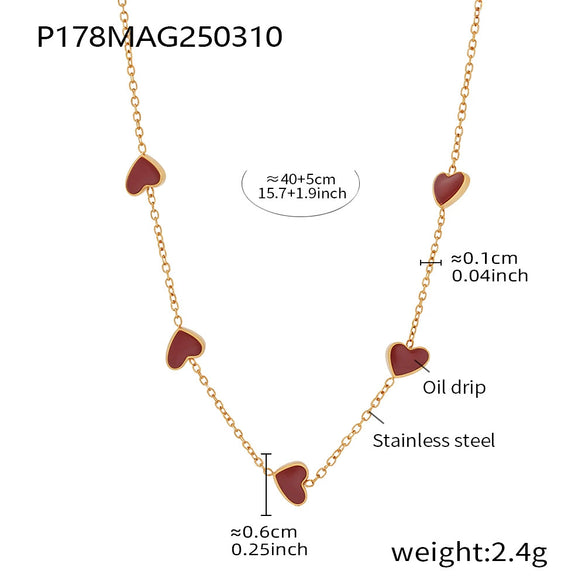 Wholesale Stainless Steel Heartshaped Geometric Light Luxury Electroplated Clavicle Necklace For Women