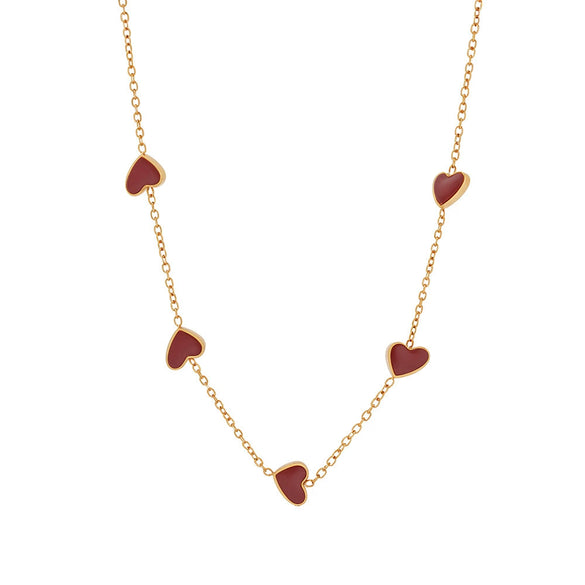 Wholesale Stainless Steel Heartshaped Geometric Light Luxury Electroplated Clavicle Necklace For Women