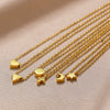 Wholesale Stainless Steel Heartshaped Geometric Pendant Necklace With Electroplating Treatment And Snake Bone Chain