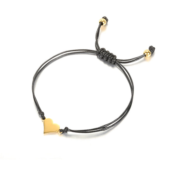 Wholesale Stainless Steel Heartshaped Handwoven Friendship And Parentchild Bracelet