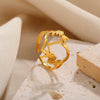 Wholesale Stainless Steel Heartshaped Letter Ring Electroplated For Women