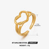 Wholesale Stainless Steel Heartshaped Love Ring Electroplated Retro Simple Hollow Style