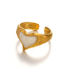 Wholesale Stainless Steel Heartshaped Love Ring Retro 18K Gold Plated For Ladies