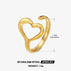 Wholesale Stainless Steel Heartshaped Love Ring With Electroplating Adjustable Popular Ins Style