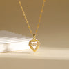 Wholesale Stainless Steel Heartshaped Necklace With Mixed Gemstone Setting And Electroplating For Women