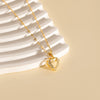 Wholesale Stainless Steel Heartshaped Necklace With Mixed Gemstone Setting And Electroplating For Women
