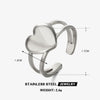 Wholesale Stainless Steel Heartshaped Open Ring For Women 18K Goldplated