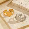 Wholesale Stainless Steel Heartshaped Open Ring For Women 18K Goldplated