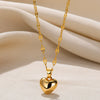 Wholesale Stainless Steel Heartshaped Pendant Necklace Plated With Gold