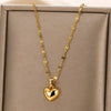 Wholesale Stainless Steel Heartshaped Pendant Necklace Plated With Gold