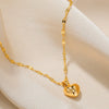Wholesale Stainless Steel Heartshaped Pendant Necklace Plated With Gold