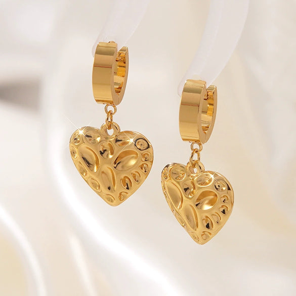 Wholesale Stainless Steel Heartshaped Polished Love Earrings For Women Medieval Style