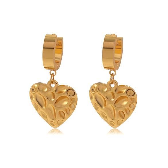 Wholesale Stainless Steel Heartshaped Polished Love Earrings For Women Medieval Style