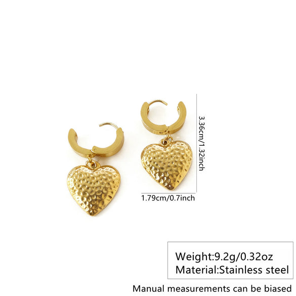 Wholesale Stainless Steel Heartshaped Polished Love Earrings For Women Medieval Style