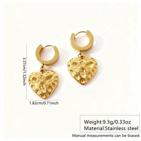 Wholesale Stainless Steel Heartshaped Polished Love Earrings For Women Medieval Style