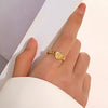 Wholesale Stainless Steel Heartshaped Ring For Women With Electroplating And Niche Design