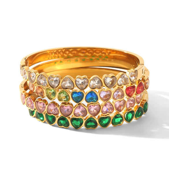 Wholesale Stainless Steel Heartshaped Zirconia Bracelet With Geometric Style And Light Luxury Feel