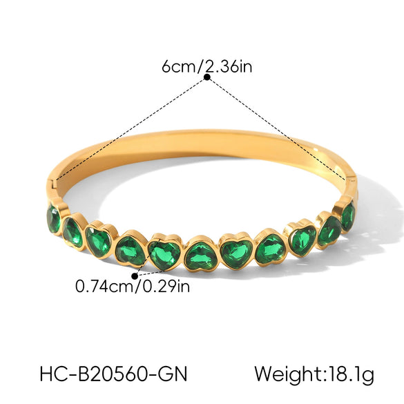 Wholesale Stainless Steel Heartshaped Zirconia Bracelet With Geometric Style And Light Luxury Feel