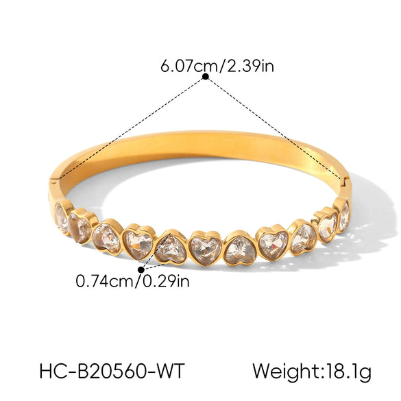 Wholesale Stainless Steel Heartshaped Zirconia Bracelet With Geometric Style And Light Luxury Feel