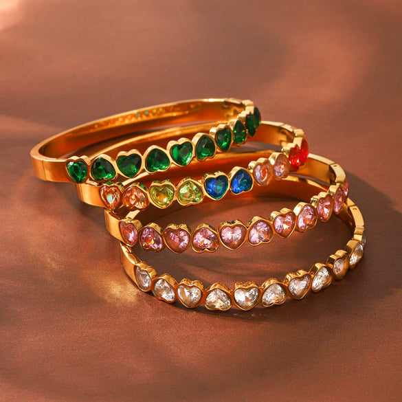Wholesale Stainless Steel Heartshaped Zirconia Bracelet With Geometric Style And Light Luxury Feel