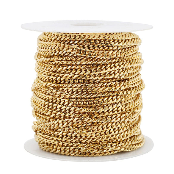 Wholesale Stainless Steel Hip Hop Six Sided Grinding Electroplated Necklace Chain For Boys