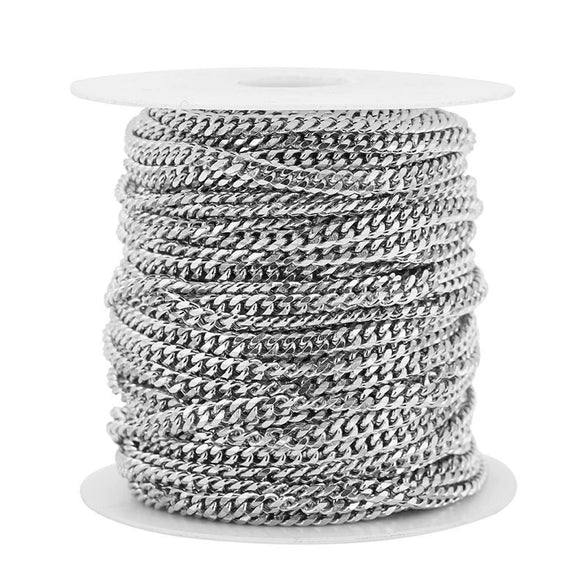 Wholesale Stainless Steel Hip Hop Six Sided Grinding Electroplated Necklace Chain For Boys