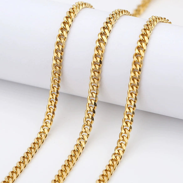 Wholesale Stainless Steel Hip Hop Six Sided Grinding Electroplated Necklace Chain For Boys