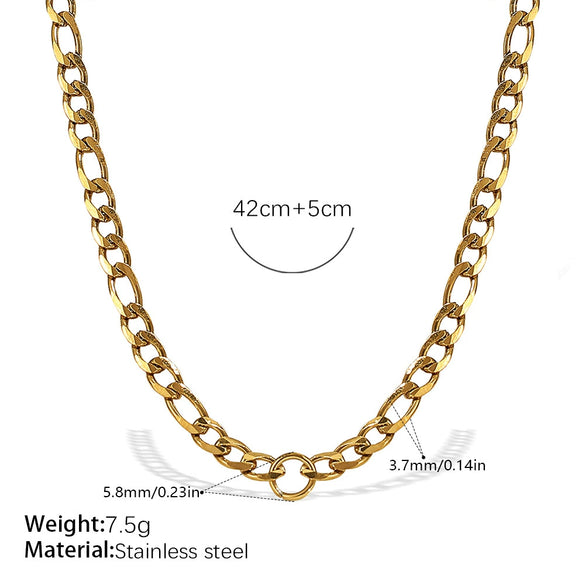 Wholesale 316L Stainless Steel Hiphop Style Geometric Necklace For Women Goldplated Electroplating